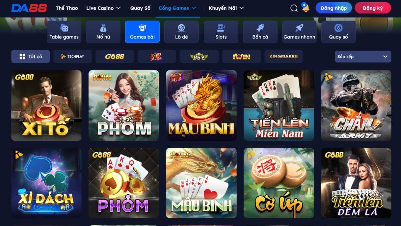 Giới thiệu tổng quan game bài DA88