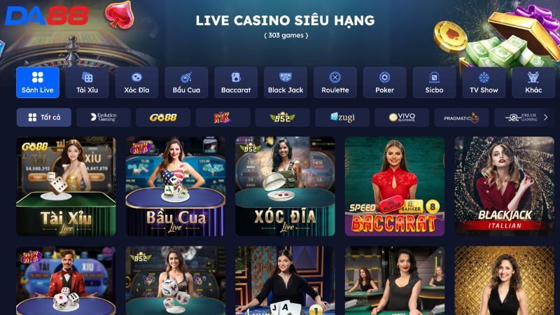 Giới thiệu sảnh cược Live Casino Da88